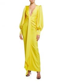 Dane Gathered Draped Column Gown at Neiman Marcus